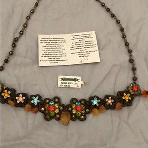 Michal Negrin crochet necklace swarovski crystals